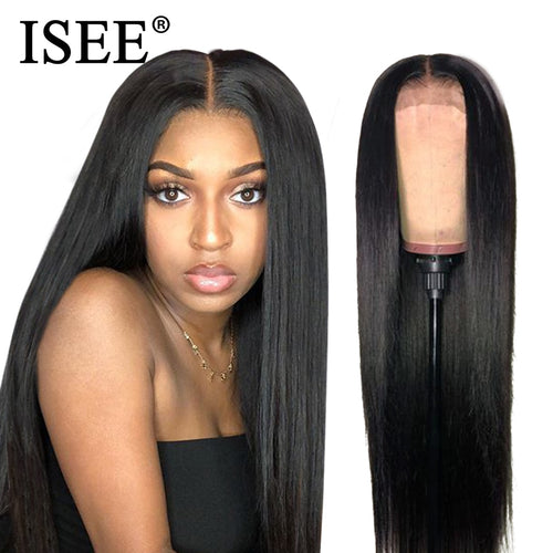 ISEE HAIR Straight Lace Front Wig Remy 360 Lace Frontal Wig 13X4/13X6 Malaysian 150% Density Straight Lace Front Human Hair Wigs