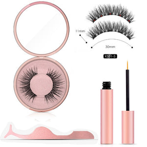 Magnetic Eyeliner Eyelashes Set Natural Thick Handmade No Glue Prevent Allergy Magnetic Fake Eyelashes With Eyelashes Applicator