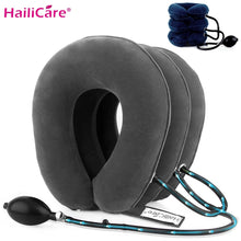 Load image into Gallery viewer, 3 Layer Inflatable Air Cervical Neck Traction Device Soft Neck Collar Pillow for Pain Stress Relief Neck Stretcher US Stock